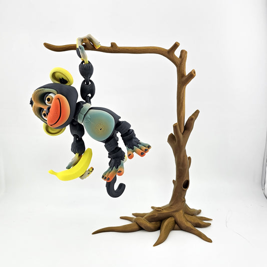 Prospect 3D - 3D Printed Monkey with Tree Stand & Banana – Cute and Cuddly Collection