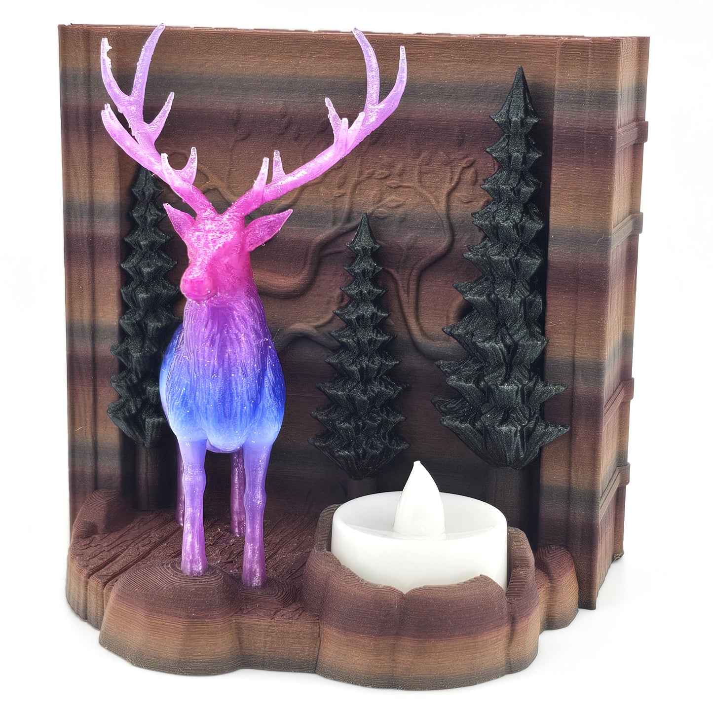 Prospect 3D - 3D Printed Wolf & Stag Book Nook – Forest Fantasy Shelf Insert | Book Nook Centra