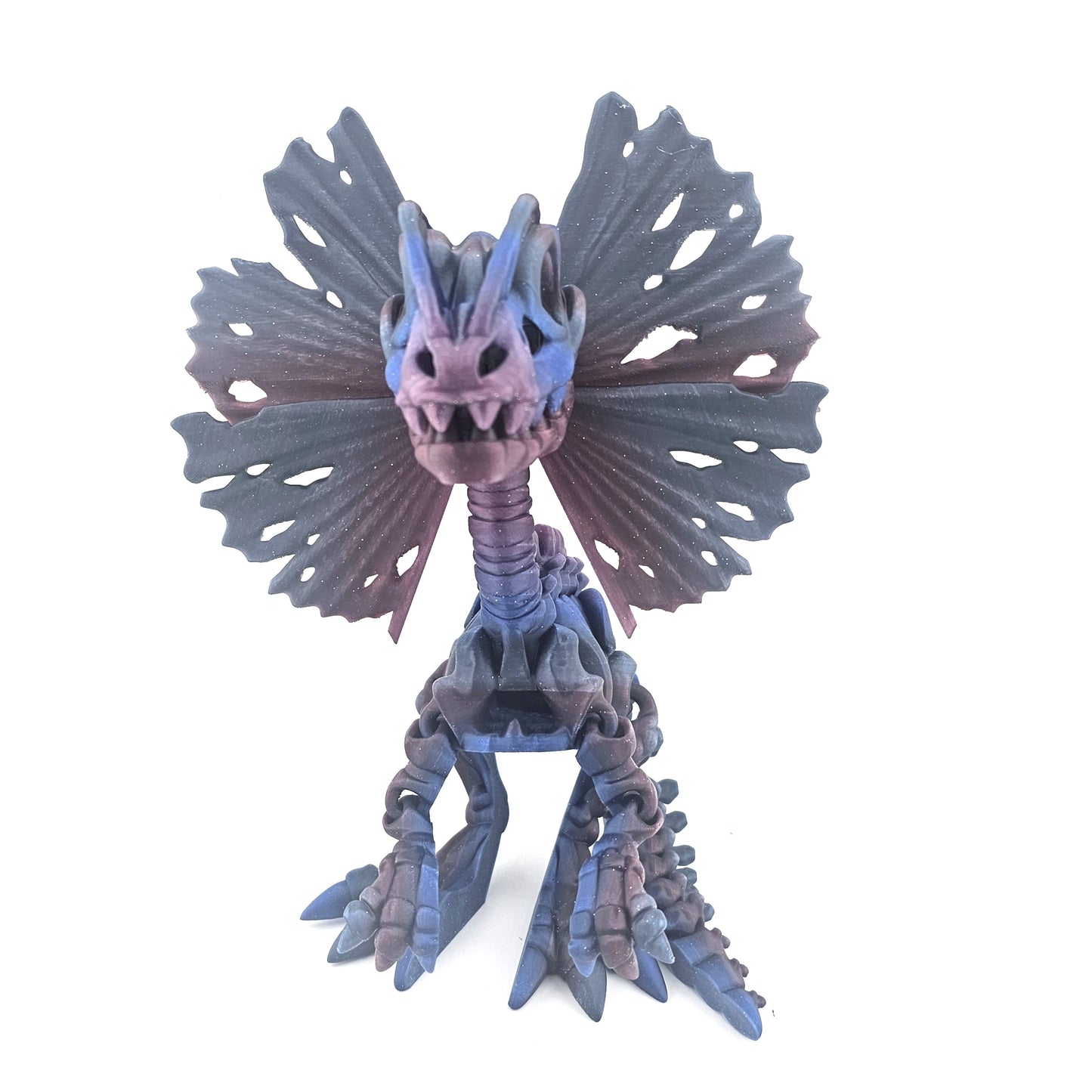 Prospect 3D - 3D Printed Dilophosaurus Dinosaur Figure – 10.5" Tall x 12" Long - Articulated Fossil-Style Display Model