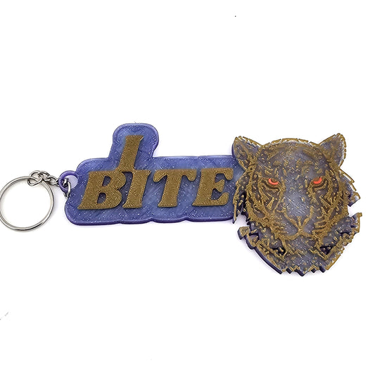 Prospect 3D - XL 3D Printed “I Bite” Tiger Keychain – 5" Long Oversized Statement Key Ring
