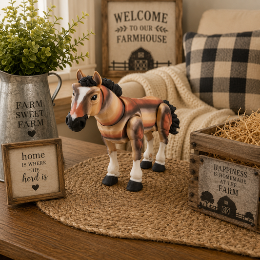 Prospect 3D - Large Painted 3D Printed Horse – 6" Tall x 7" Long – Collectible Figurine
