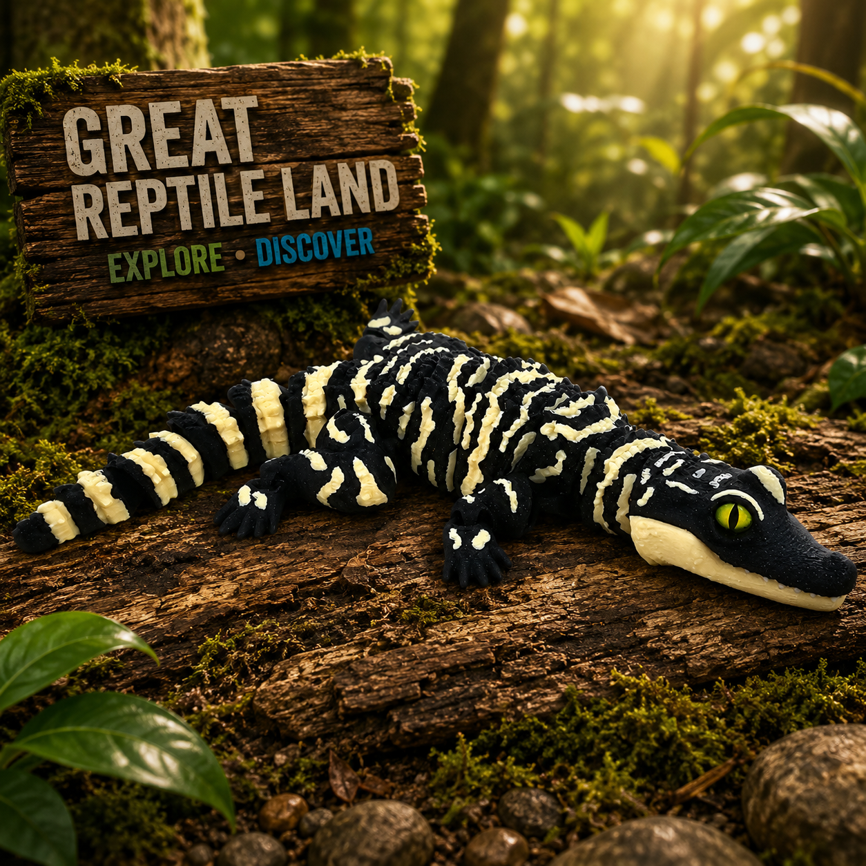 Prospect 3D - 3D Printed Alligator Figurine – 9.5" Long - Great Reptile Land