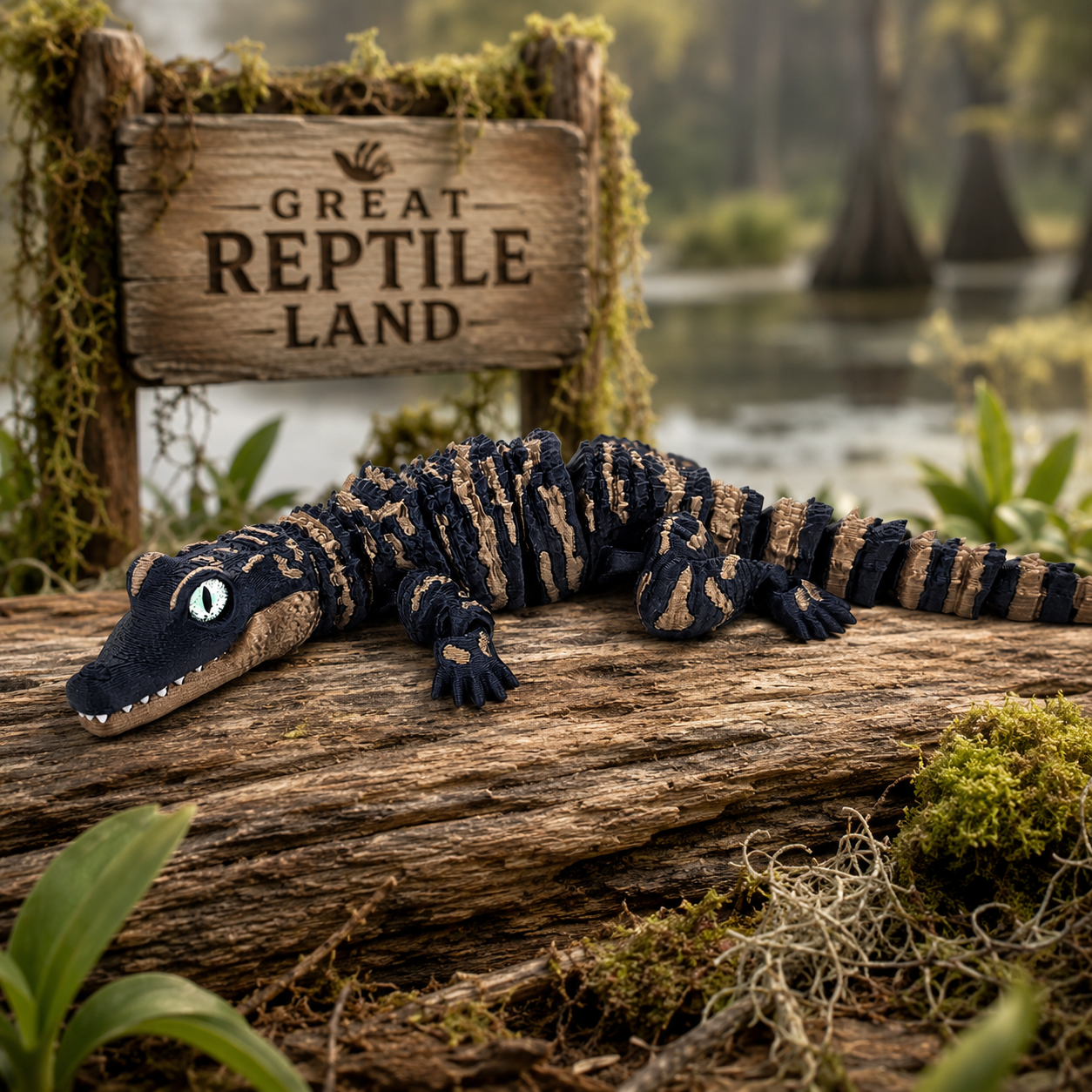 Prospect 3D - 3D Printed Alligator Figurine – 9.5" Long - Great Reptile Land