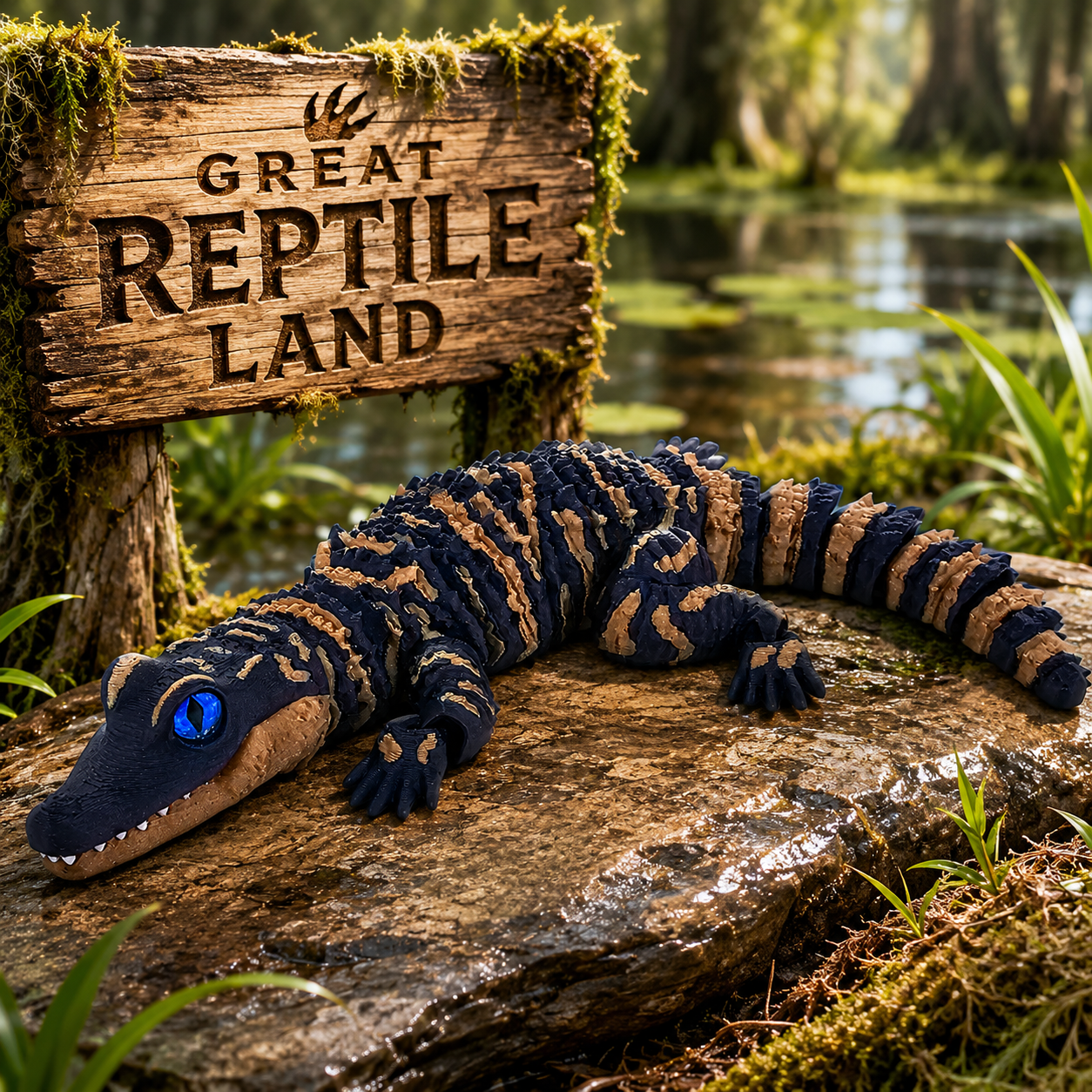 Prospect 3D - 3D Printed Alligator Figurine – 9.5" Long - Great Reptile Land