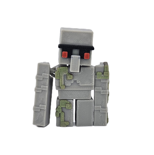 Prospect 3D - Paragold Minis - Minecraft-Inspired 2” 3D Printed Mini Figures – Iron Golem, Steve, Baby Zombie, Chicken Jockey (Fan-Made)