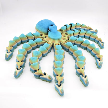Prospect 3D -  Large 3D Printed Octopus Articulated Decor – Sea Turtle Shores Collection - 11 inches long