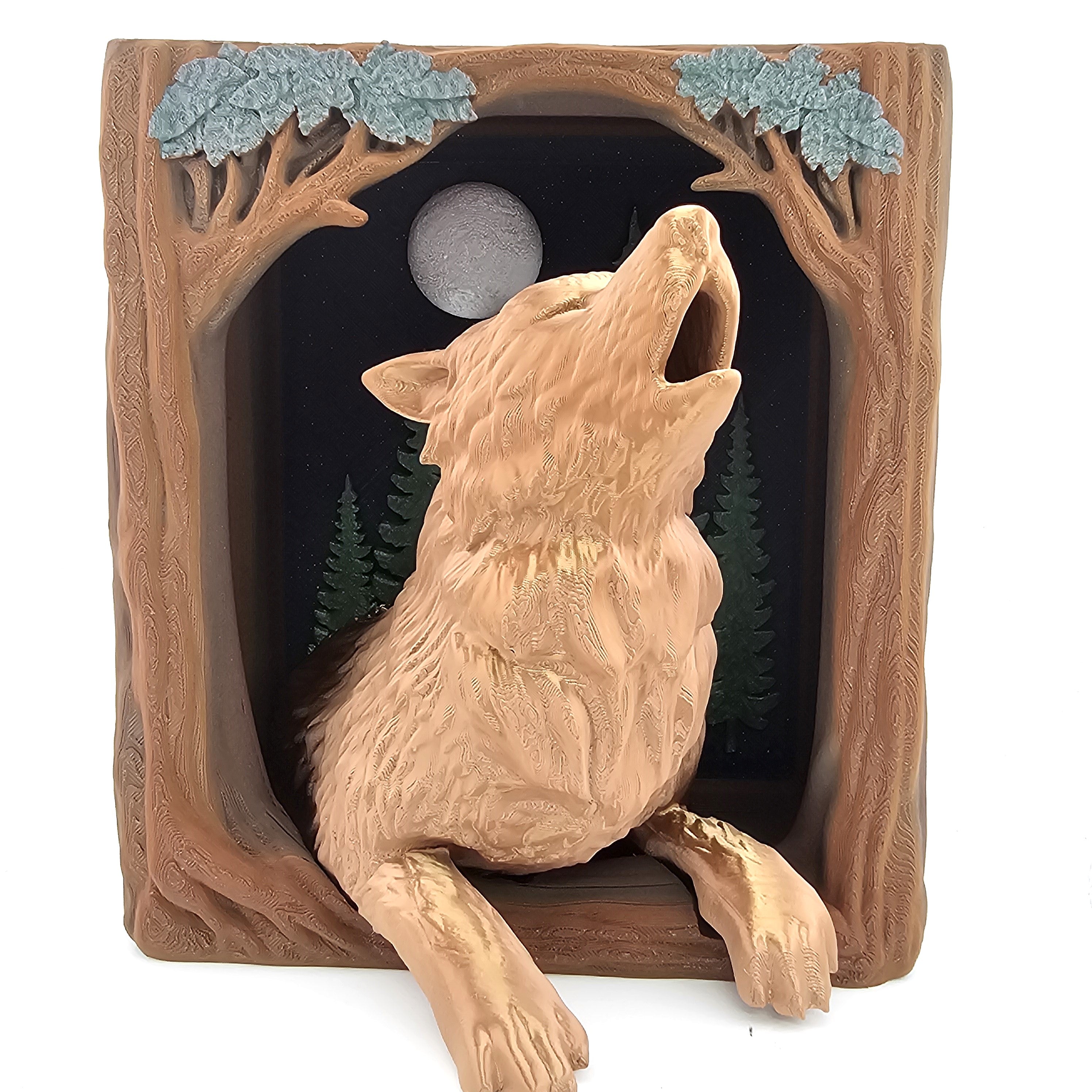Prospect 3D - 3D Printed Wolf & Stag Book Nook – Forest Fantasy Shelf