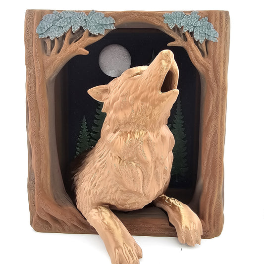 Prospect 3D - 3D Printed Wolf & Stag Book Nook – Forest Fantasy Shelf Insert | Book Nook Centra