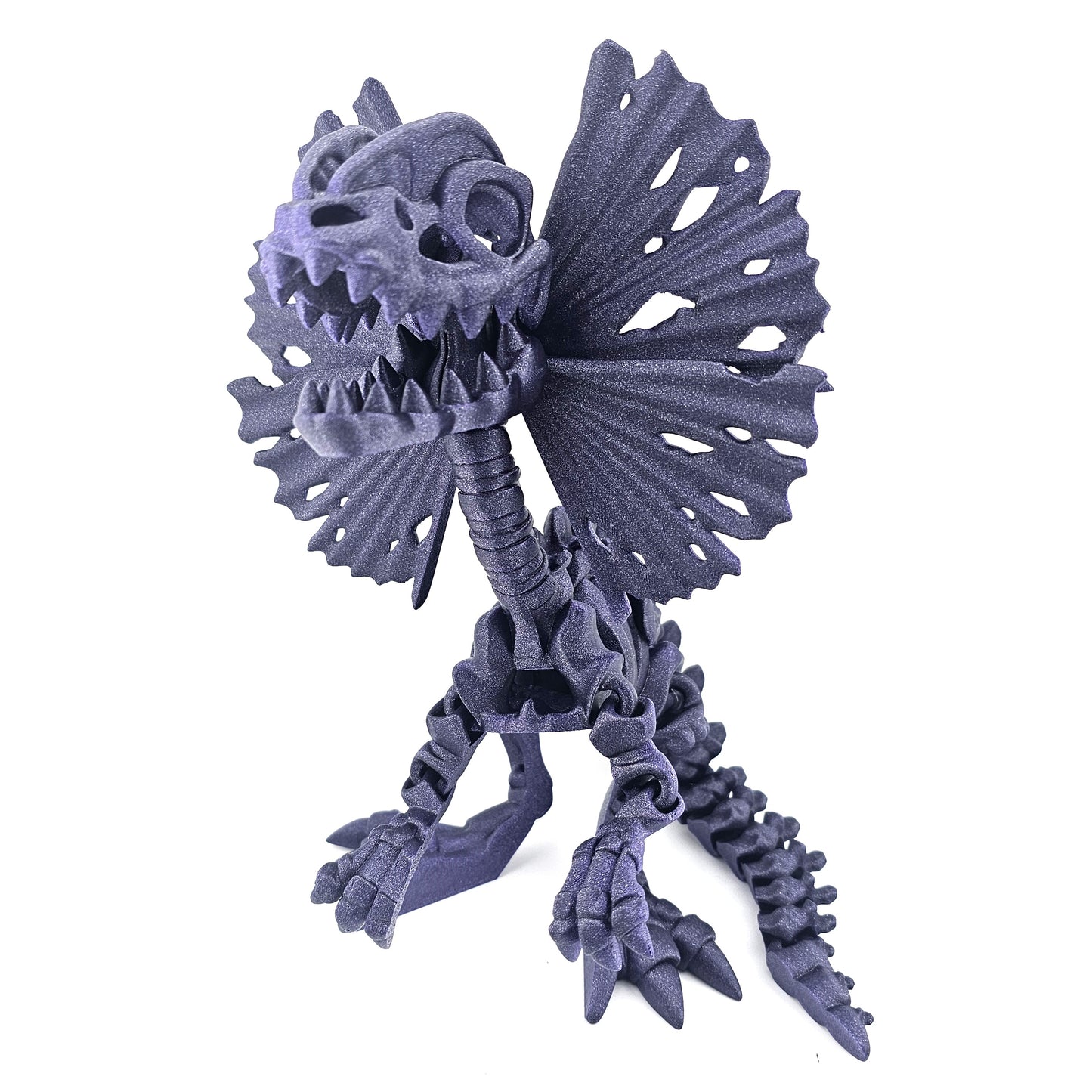 Prospect 3D - 3D Printed Dilophosaurus Dinosaur Figure – 10.5" Tall x 12" Long - Articulated Fossil-Style Display Model