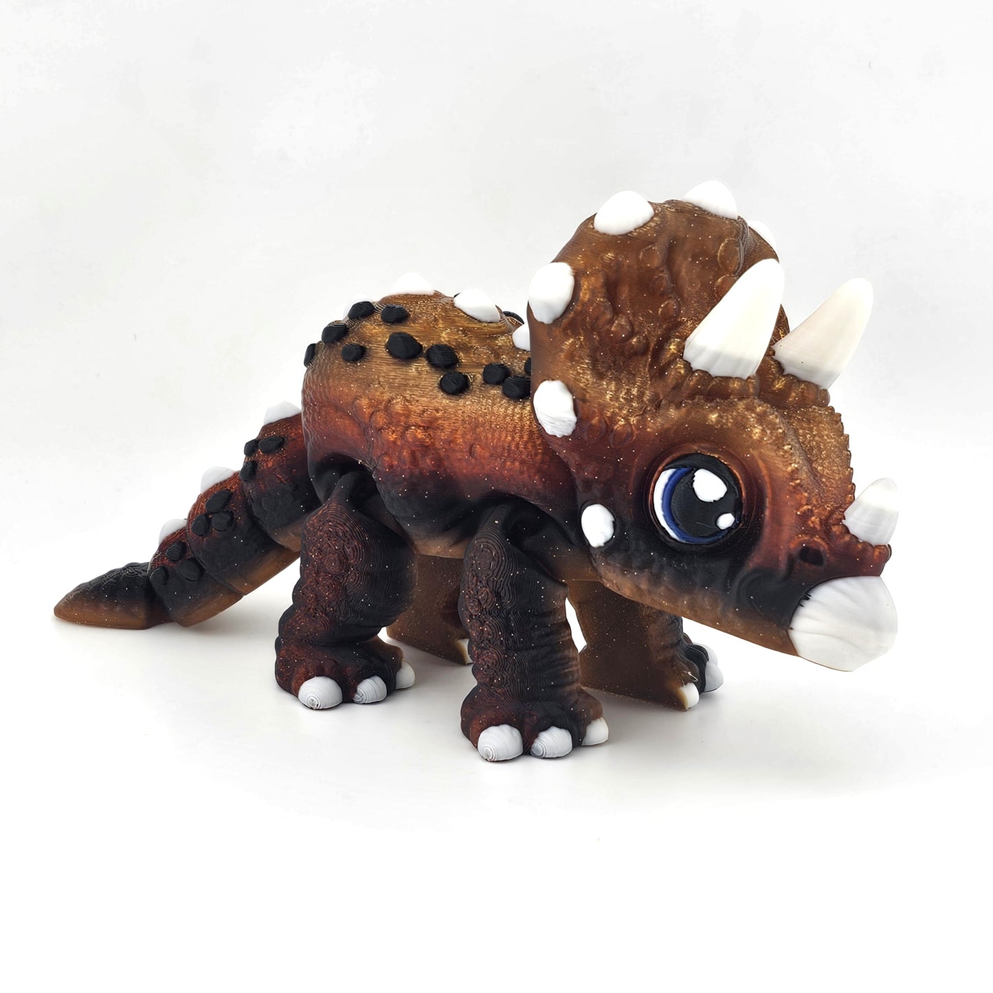 Prospect 3D - 3D Printed Colorful Triceratops Dinosaur Figure – 4.5" Tall x 8" Long