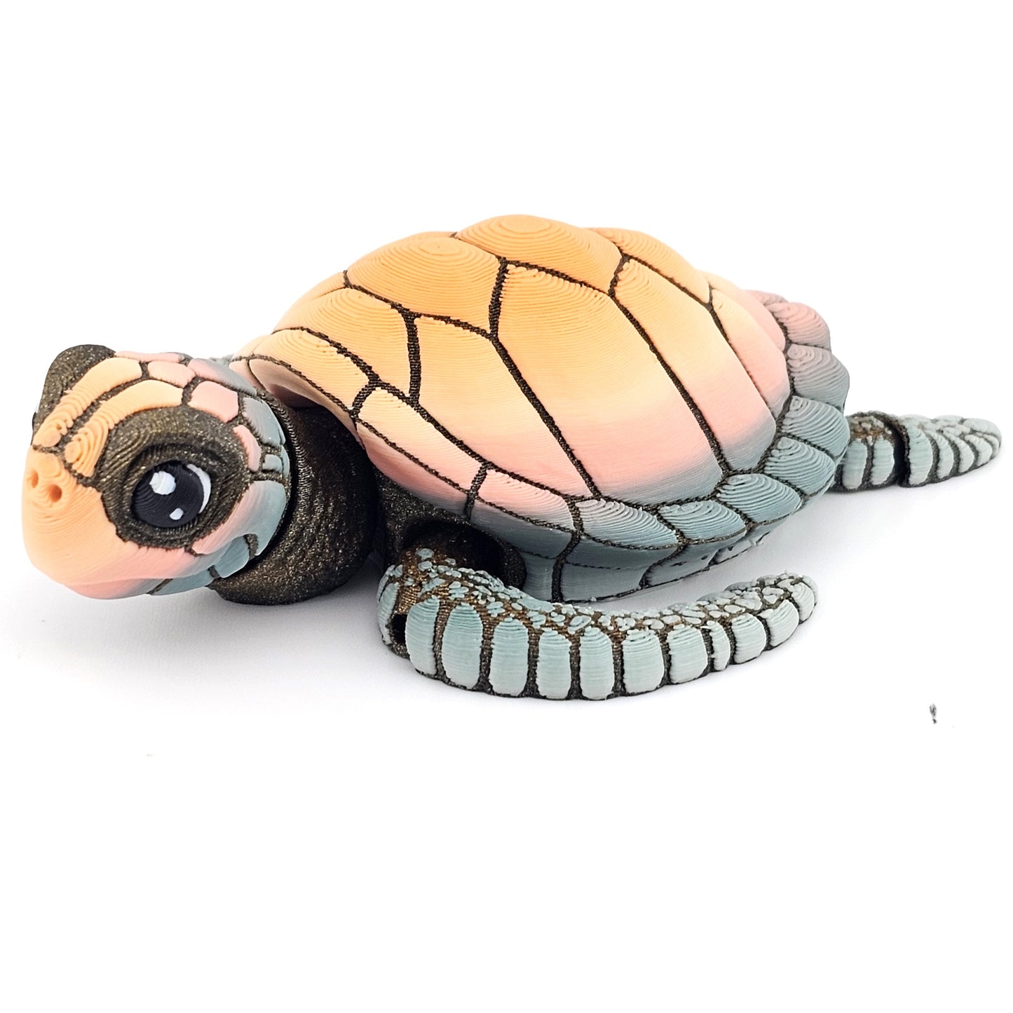 Prospect 3D - Baby Sea Turtle Articulated Figure - 3D Printed - Sea Turtle Shores Collection - 5x4.75x1.5 Dimensions