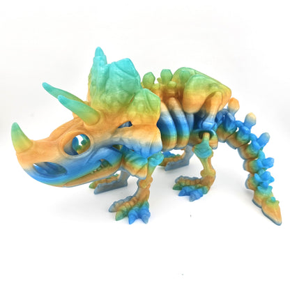 Prospect 3D - The Bone Yard - Jumbo Cera 6 Inches Tall Dinosaur Skeleton with Detailed Bone Structure and Playful Grin for Dino Enthusiasts