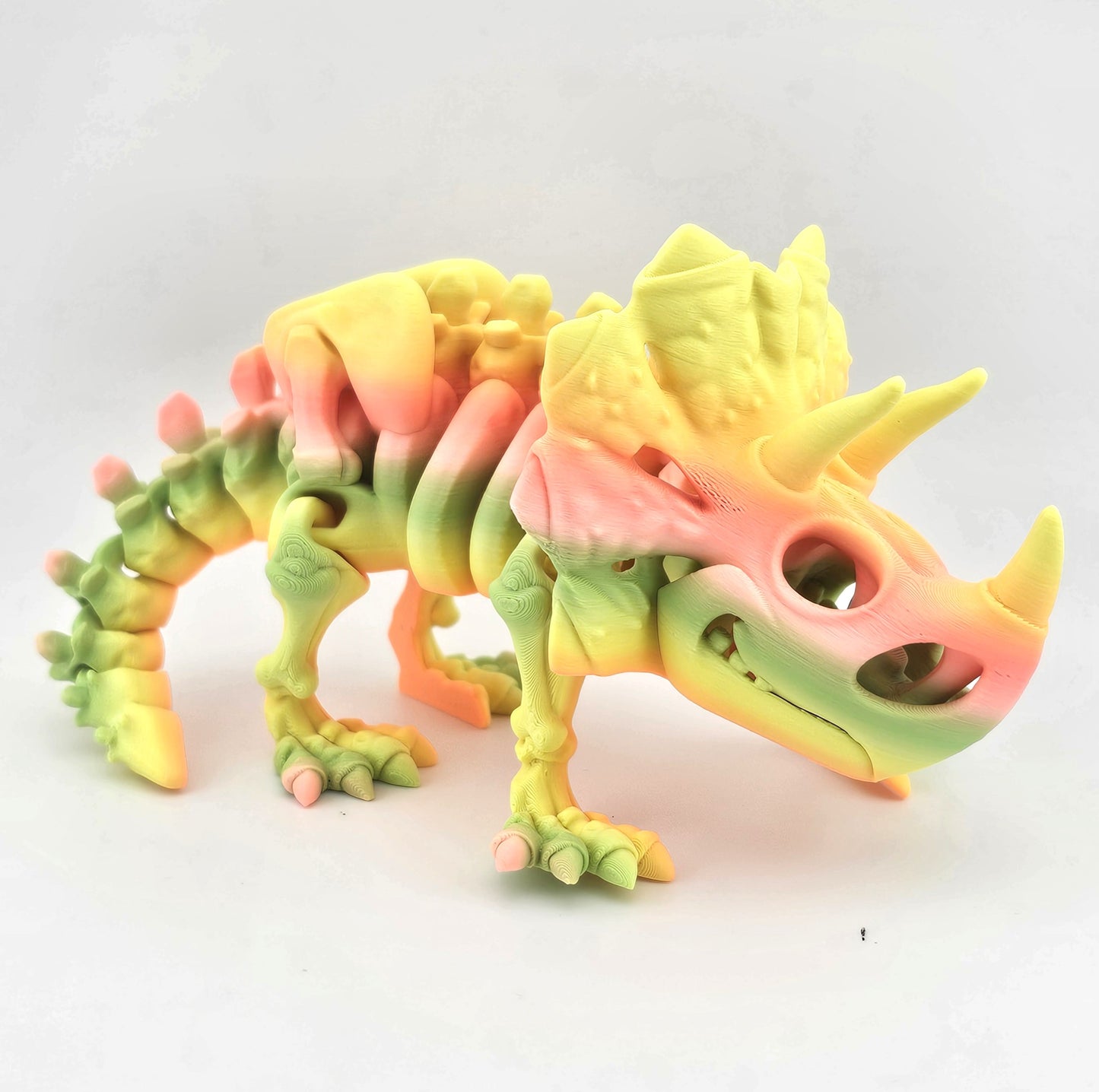 Prospect 3D - The Bone Yard - Large Cera 4 Inches Tall Dinosaur Skeleton with Detailed Bone Structure and Playful Grin for Dino Enthusiasts