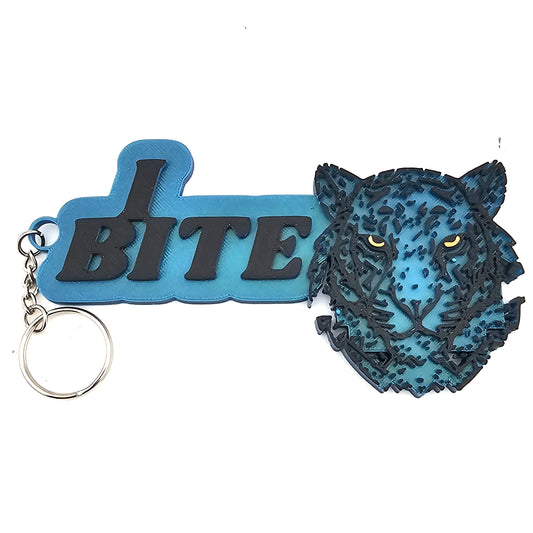 Prospect 3D - XL 3D Printed “I Bite” Tiger Keychain – 5" Long Oversized Statement Key Ring