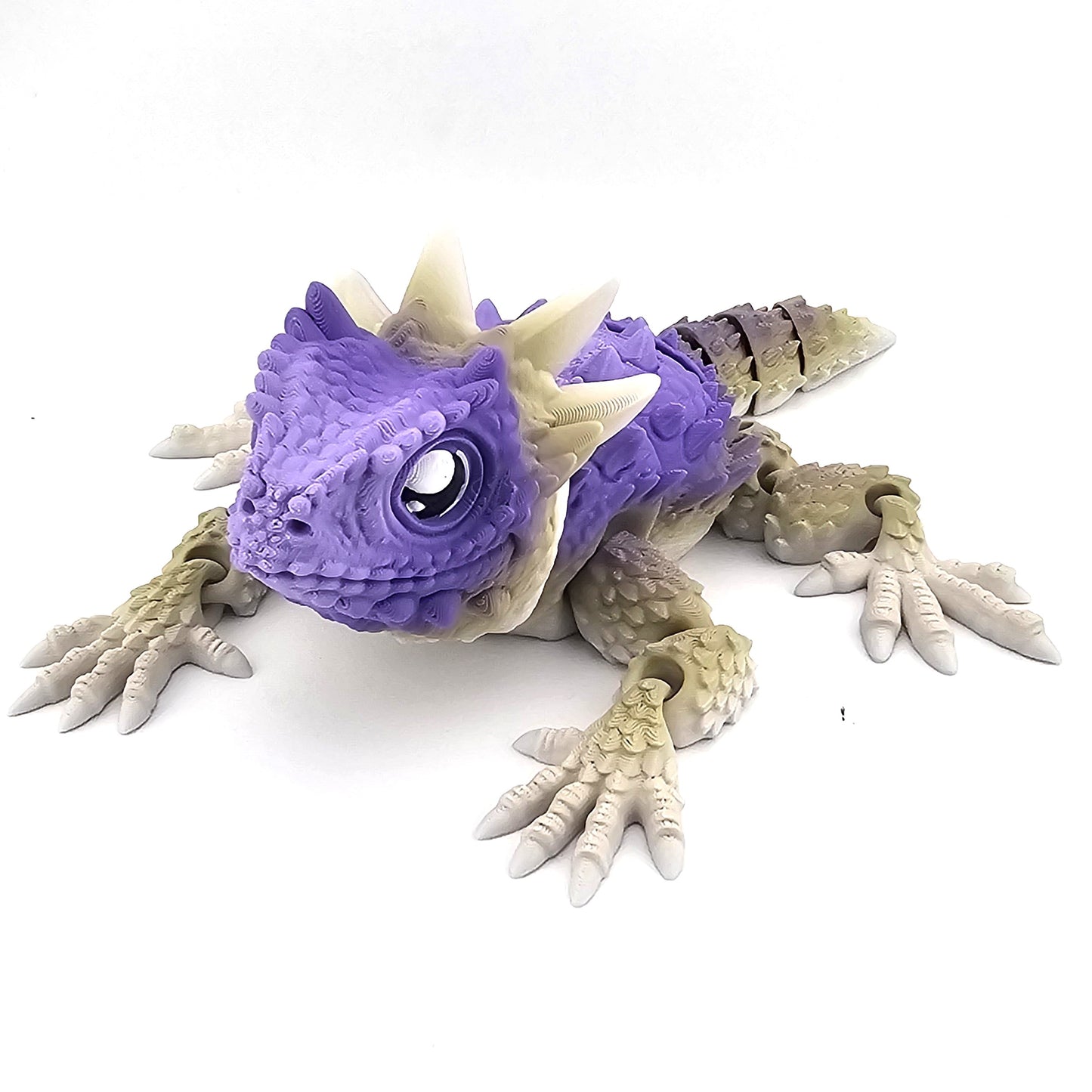 Prospect3D - 3D Printed Horned Lizard Figurine – 8" Desert Reptile Sculpture, Realistic Home Decor