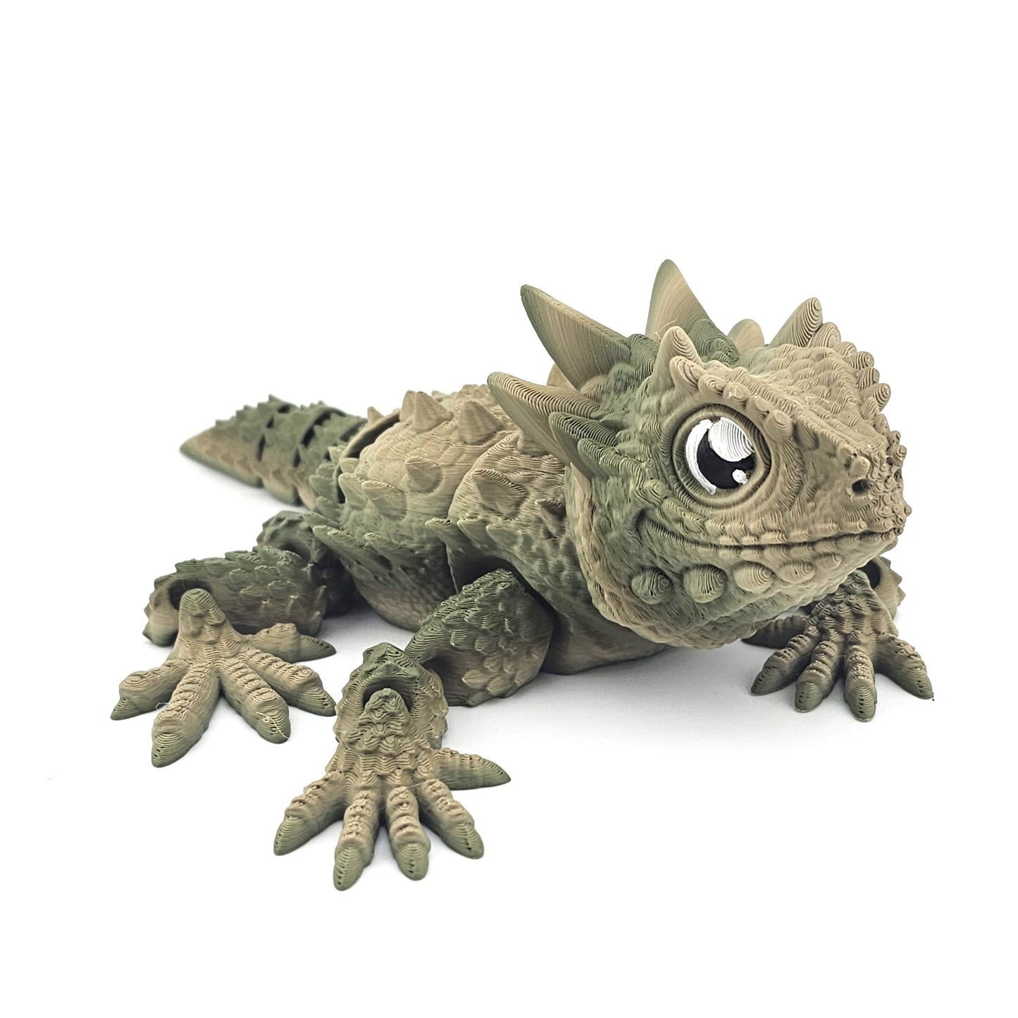 Prospect3D - 3D Printed Horned Lizard Figurine – 8" Desert Reptile Sculpture, Realistic Home Decor