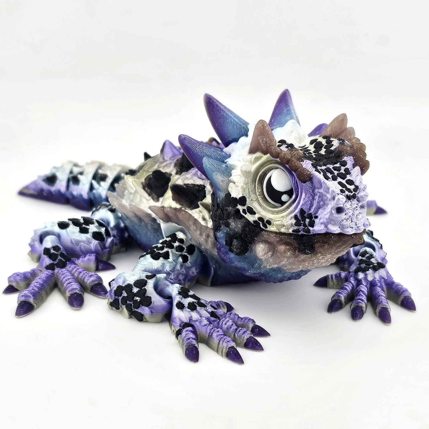 Prospect3D - 3D Printed Horned Lizard Figurine – 8" Desert Reptile Sculpture, Realistic Home Decor