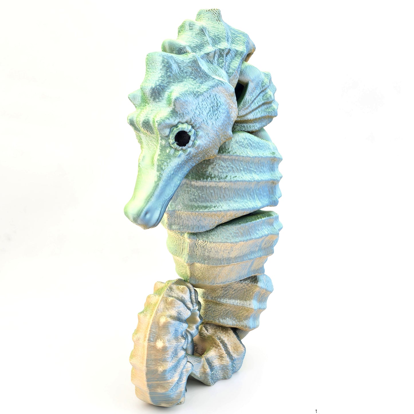 Prospect 3D - Sea Turtle Shores  - 3D Printed Seahorse Sculpture – 12” Large Nautical Home Decor