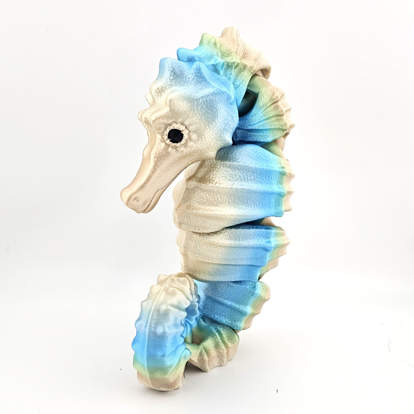 Prospect 3D - Sea Turtle Shores  - 3D Printed Seahorse Sculpture – 12” Large Nautical Home Decor