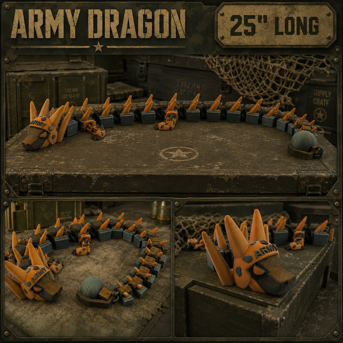 Dragon's Lair Ground Crawler — Articulated 3D Printed Dragon (23–25")