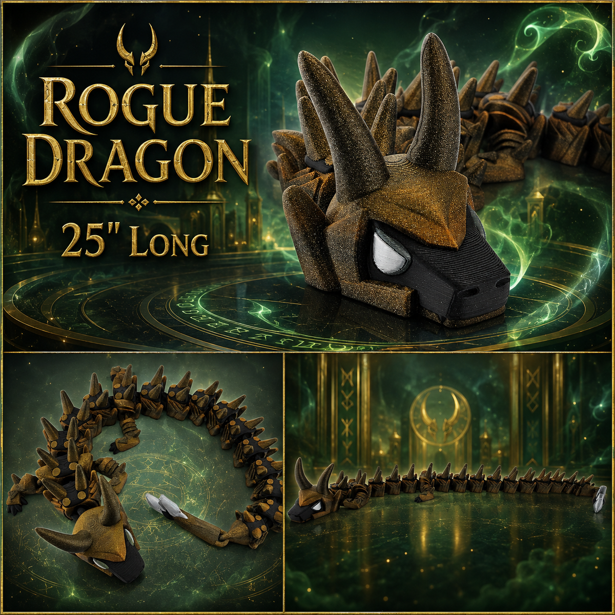 Dragon's Lair Ground Crawler — Articulated 3D Printed Dragon (23–25")