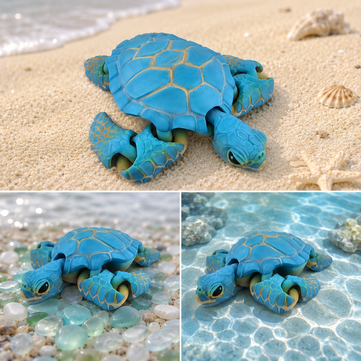 Prospect 3D -3D Printed Jumbo Sea Turtle – Coastal Ocean Decor | 9.5" x 10.5"