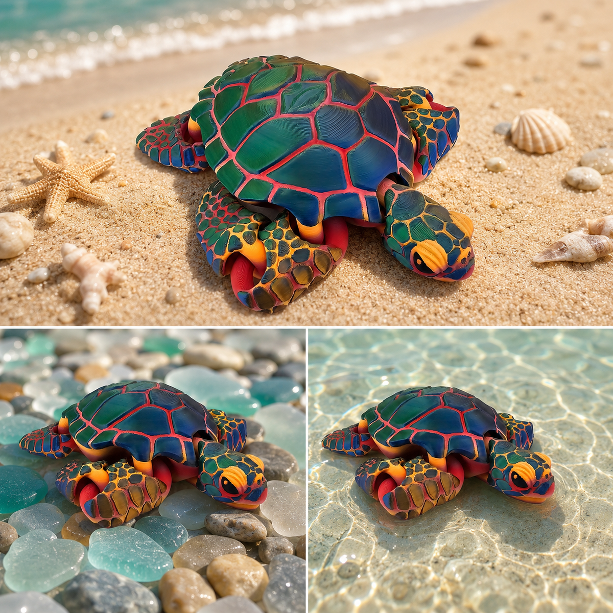 Prospect 3D -3D Printed Jumbo Sea Turtle – Coastal Ocean Decor | 9.5" x 10.5"