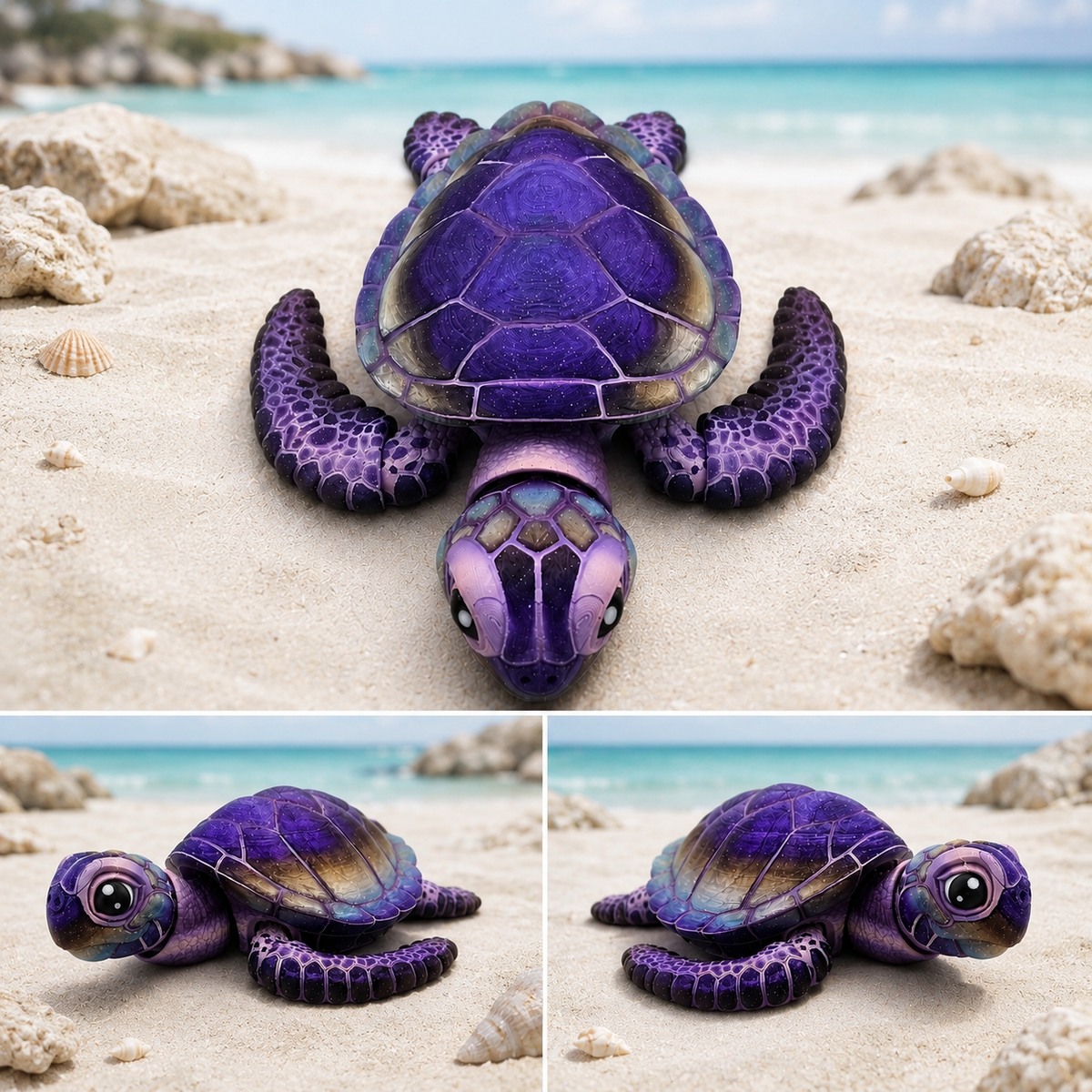 Prospect 3D -3D Printed Jumbo Sea Turtle – Coastal Ocean Decor | 9.5" x 10.5"