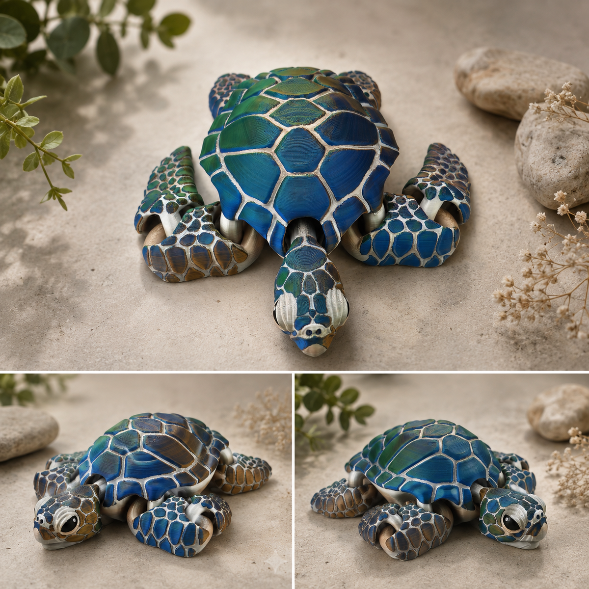Prospect 3D -3D Printed Jumbo Sea Turtle – Coastal Ocean Decor | 9.5" x 10.5"