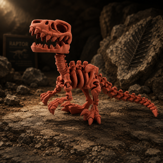 Prospect 3D - The Bone Yard - Jumbo Blue's 9 Inches Tall Dinosaur Skeleton with Detailed Bone Structure and Playful Grin for Dino Enthusiasts