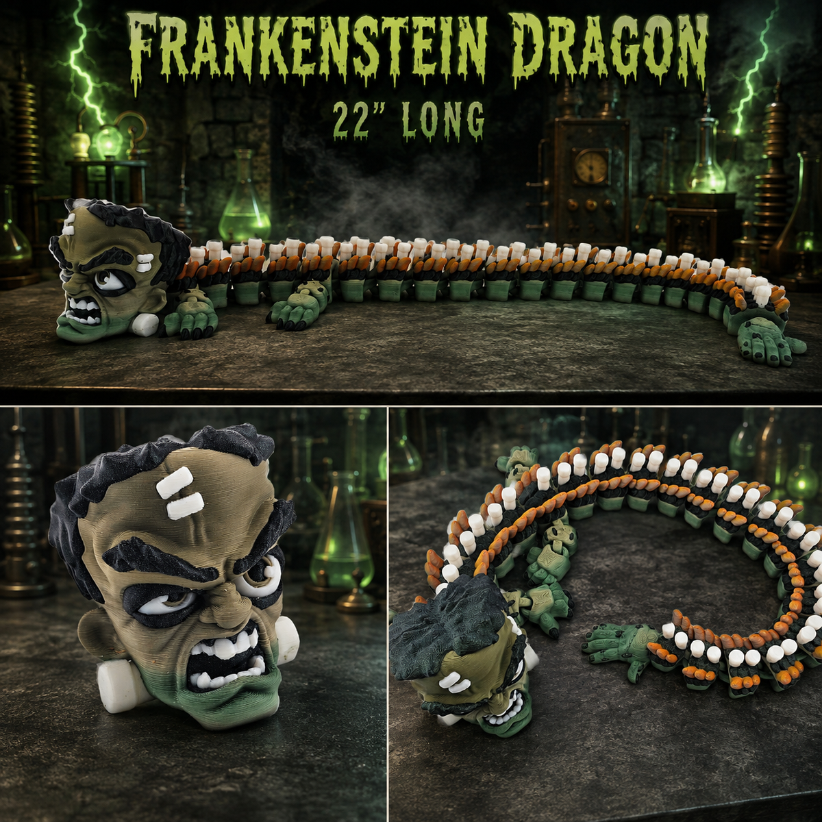 Dragon's Lair Ground Crawler — Articulated 3D Printed Dragon (23–25")