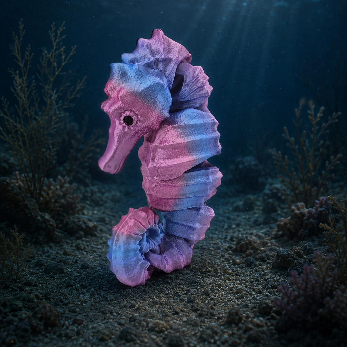 Prospect 3D - Sea Turtle Shores  - 3D Printed Seahorse Sculpture – 12” Large Nautical Home Decor