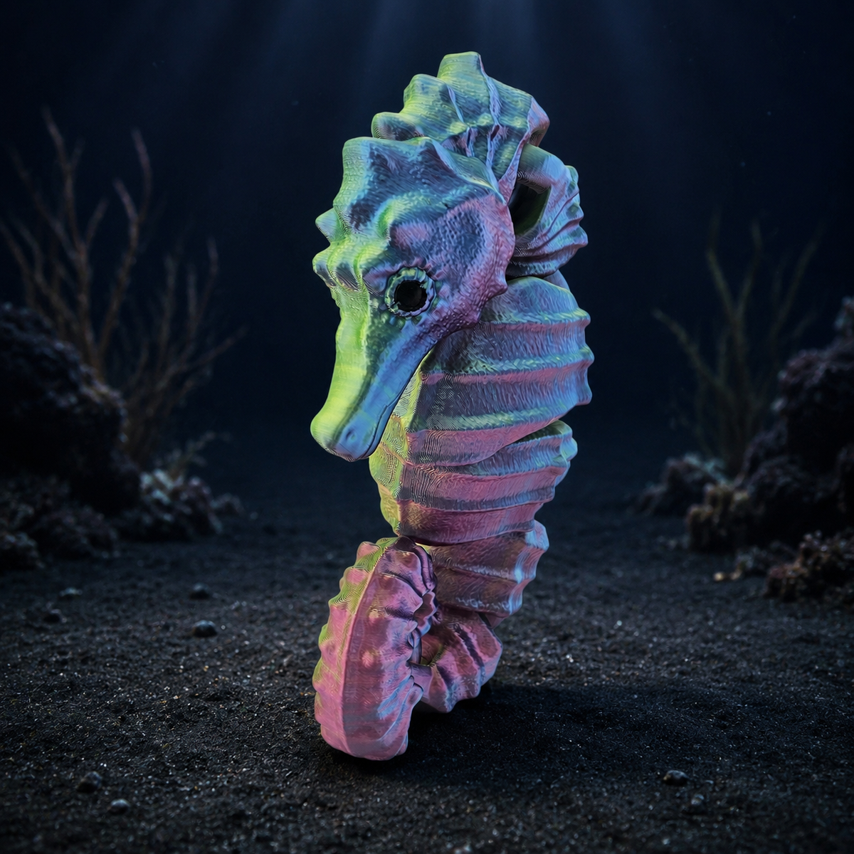 Prospect 3D - Sea Turtle Shores  - 3D Printed Seahorse Sculpture – 12” Large Nautical Home Decor