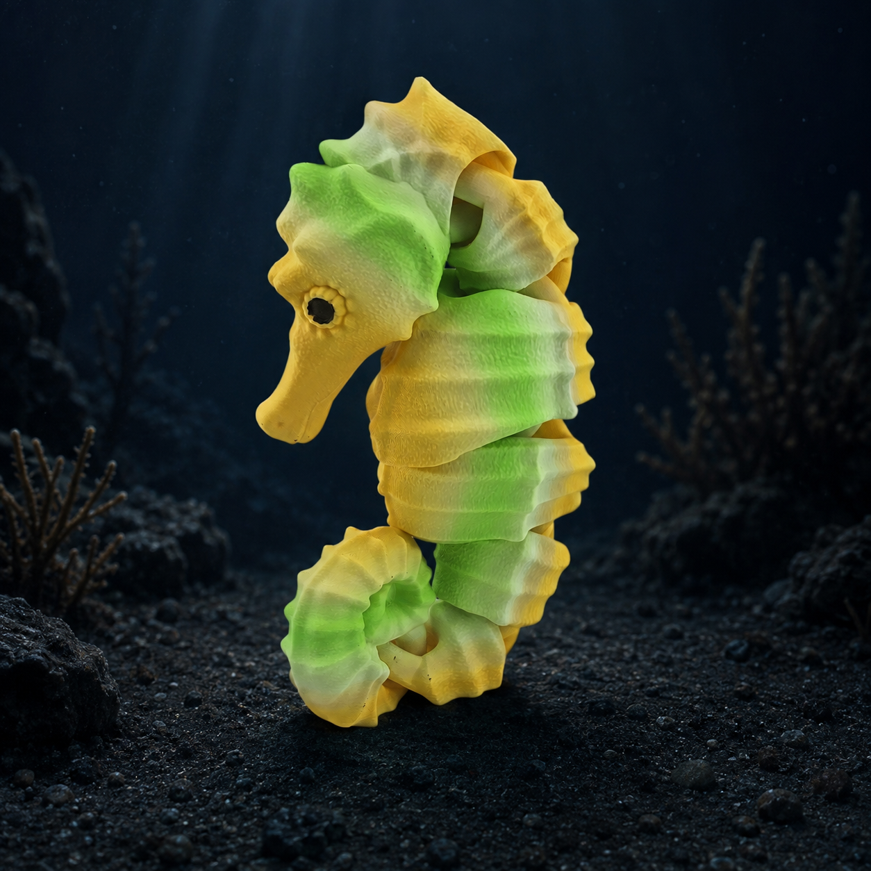 Prospect 3D - Sea Turtle Shores  - 3D Printed Seahorse Sculpture – 12” Large Nautical Home Decor