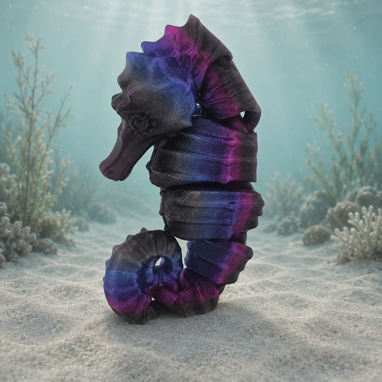 Prospect 3D - Sea Turtle Shores  - 3D Printed Seahorse Sculpture – 12” Large Nautical Home Decor