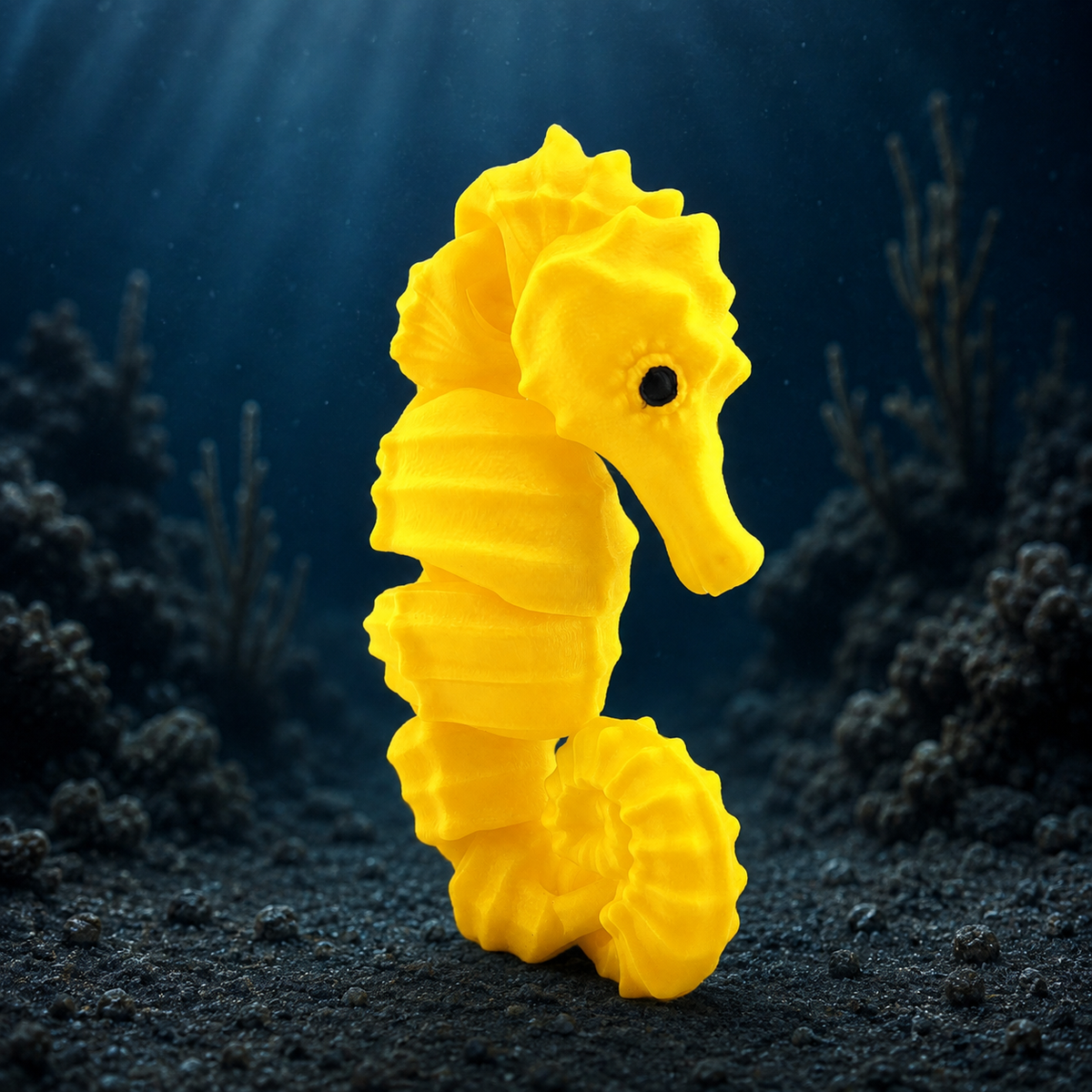 Prospect 3D - Sea Turtle Shores  - 3D Printed Seahorse Sculpture – 12” Large Nautical Home Decor