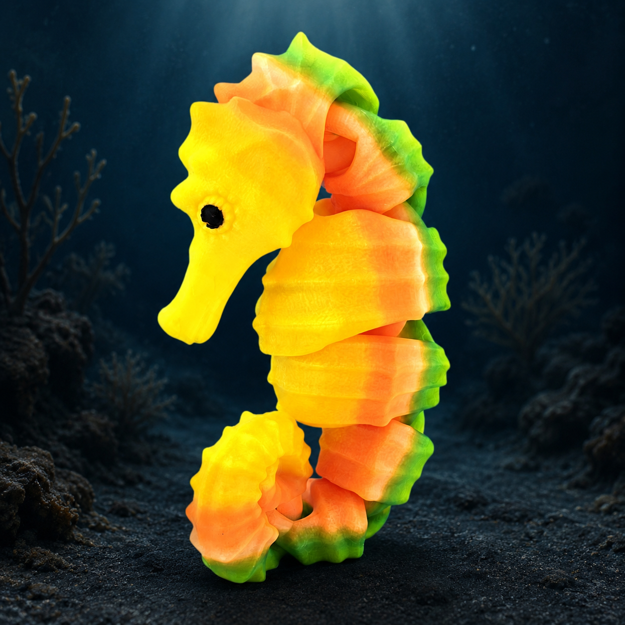Prospect 3D - Sea Turtle Shores  - 3D Printed Seahorse Sculpture – 12” Large Nautical Home Decor