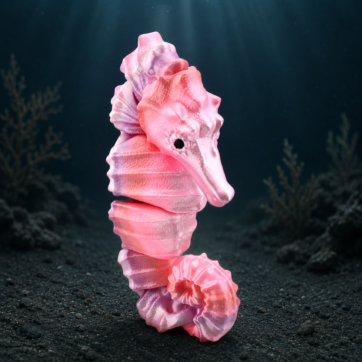 Prospect 3D - Sea Turtle Shores  - 3D Printed Seahorse Sculpture – 12” Large Nautical Home Decor