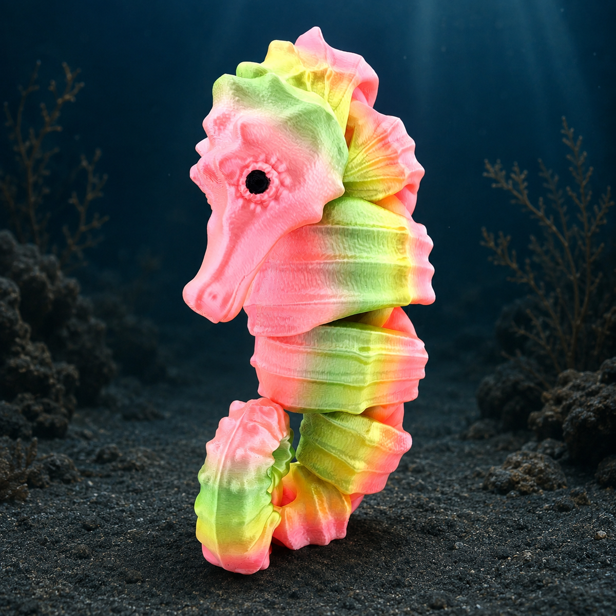 Prospect 3D - Sea Turtle Shores  - 3D Printed Seahorse Sculpture – 12” Large Nautical Home Decor