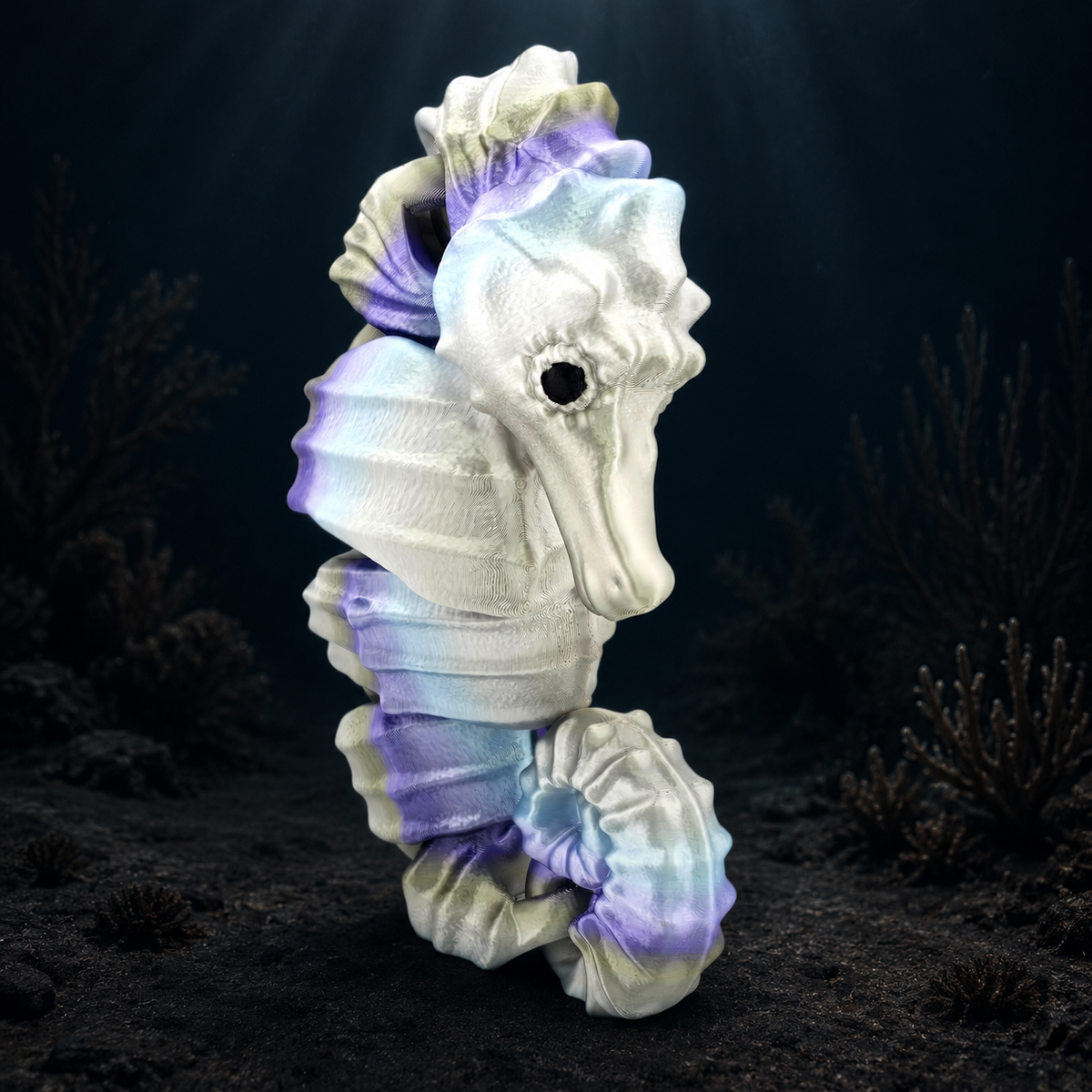 Prospect 3D - Sea Turtle Shores  - 3D Printed Seahorse Sculpture – 12” Large Nautical Home Decor