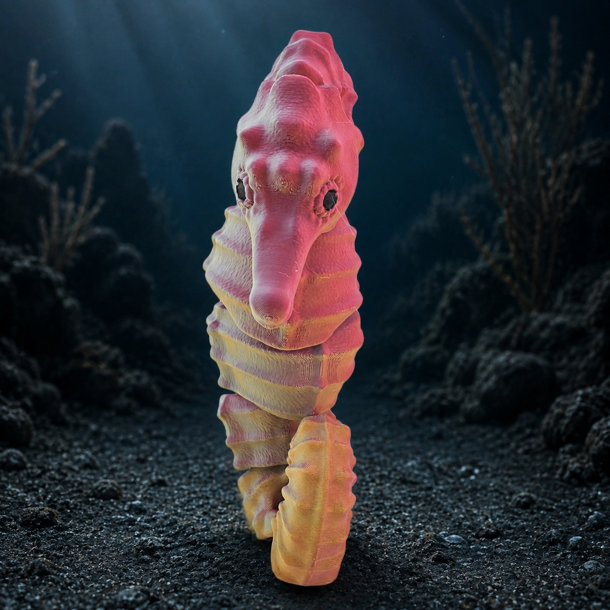 Prospect 3D - Sea Turtle Shores  - 3D Printed Seahorse Sculpture – 12” Large Nautical Home Decor