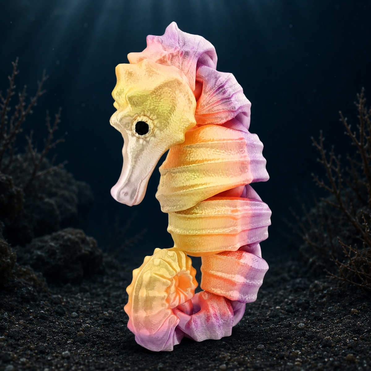 Prospect 3D - Sea Turtle Shores  - 3D Printed Seahorse Sculpture – 12” Large Nautical Home Decor