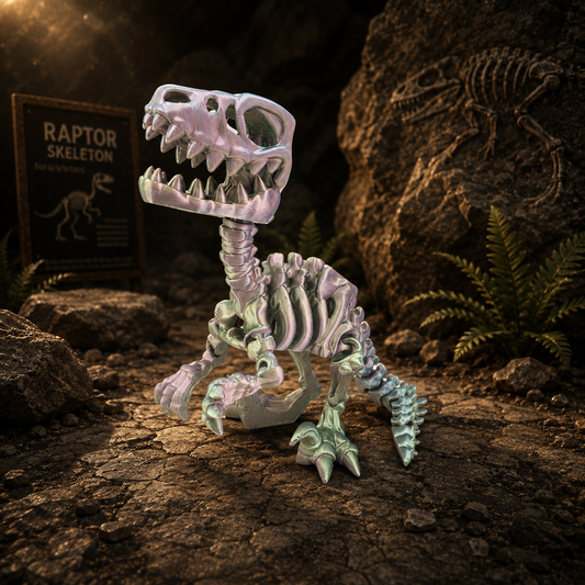 Prospect 3D - Large Raptor Skeleton – 3D Printed Dinosaur Fossil Model (Bone Yard Collection)