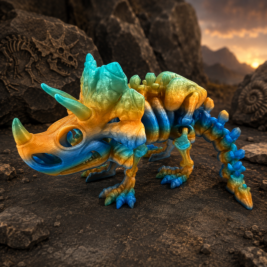 Prospect 3D - The Bone Yard - Jumbo Cera 6 Inches Tall Dinosaur Skeleton with Detailed Bone Structure and Playful Grin for Dino Enthusiasts