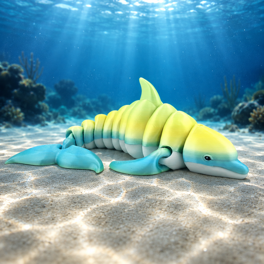 Prospect 3D - Realistic 3D Printed Dolphin Figurine - Sea Turtle Shores Collection - Dimensions: 12 inches long, 6.5 inches wide, 4 inches tall