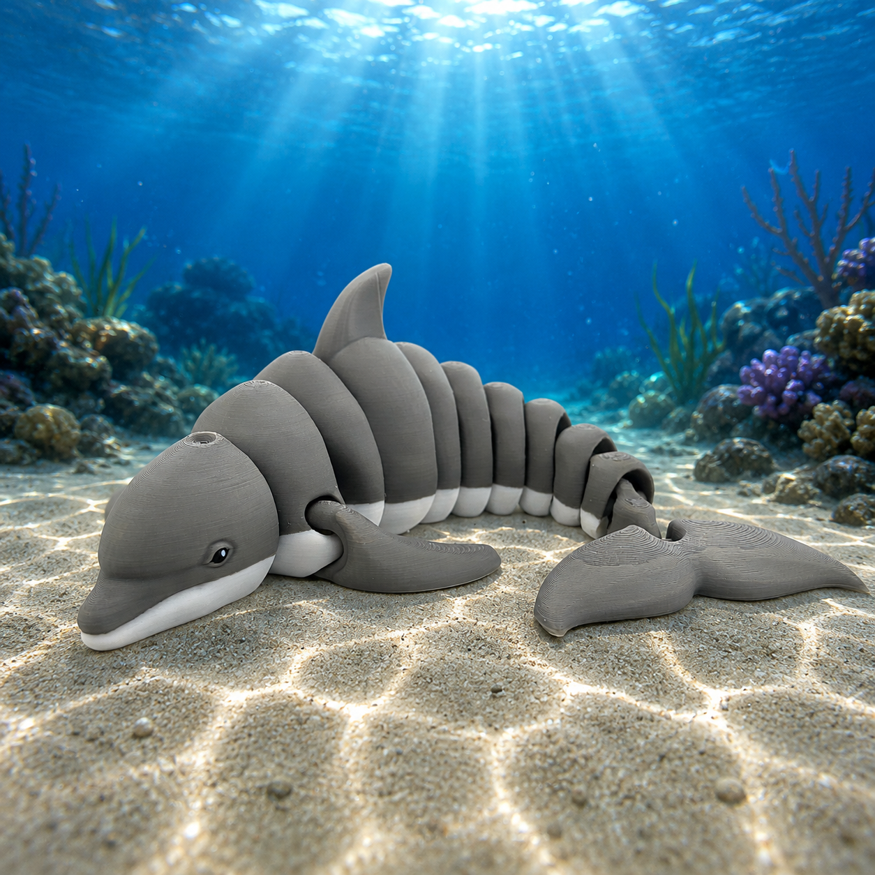Prospect 3D - Realistic 3D Printed Dolphin Figurine - Sea Turtle Shores Collection - Dimensions: 12 inches long, 6.5 inches wide, 4 inches tall
