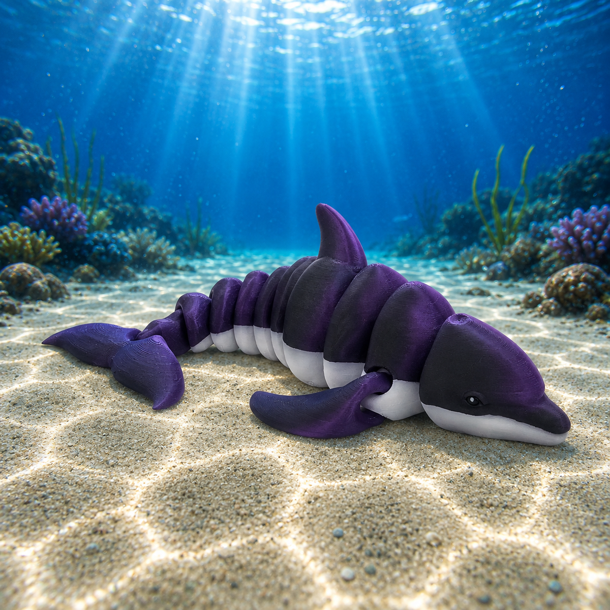 Prospect 3D - Realistic 3D Printed Dolphin Figurine - Sea Turtle Shores Collection - Dimensions: 12 inches long, 6.5 inches wide, 4 inches tall