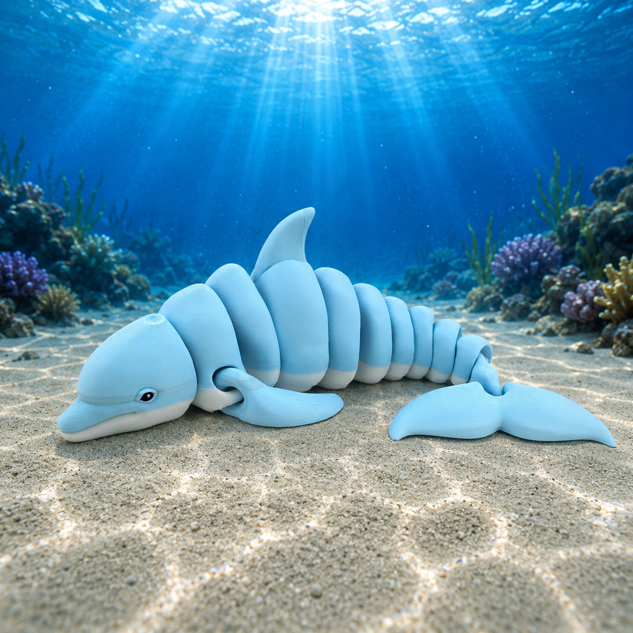 Prospect 3D - Realistic 3D Printed Dolphin Figurine - Sea Turtle Shores Collection - Dimensions: 12 inches long, 6.5 inches wide, 4 inches tall
