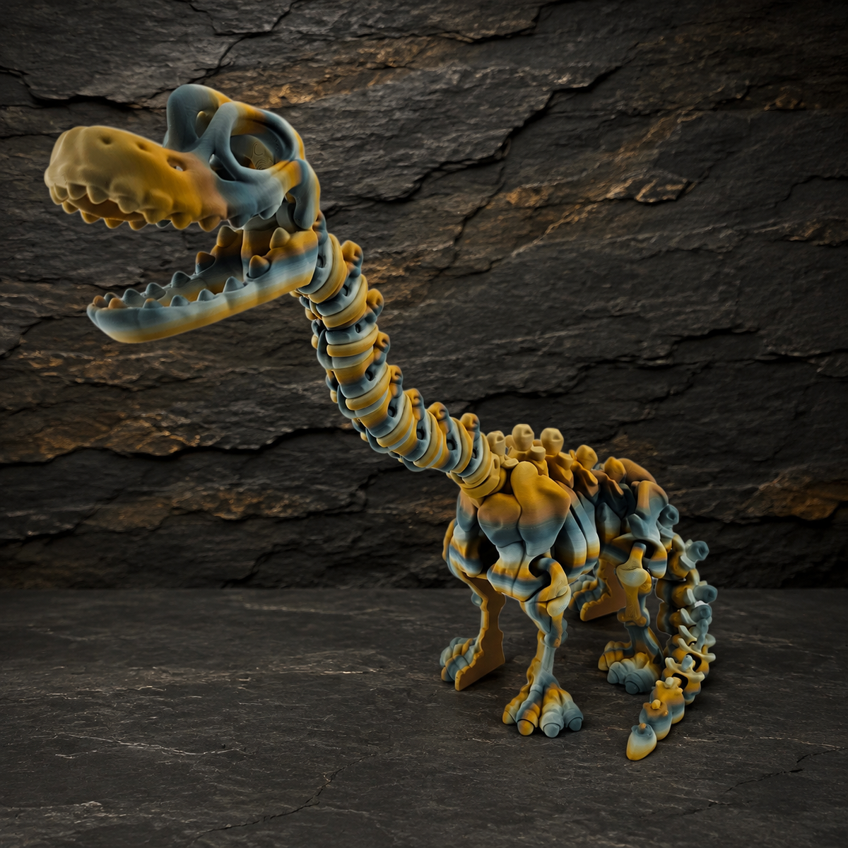 Prospect 3D - The Bone Yard - Jumbo Benny's 13.75 Inches Tall Dinosaur Skeleton with Detailed Bone Structure and Playful Grin for Dino Enthusiasts