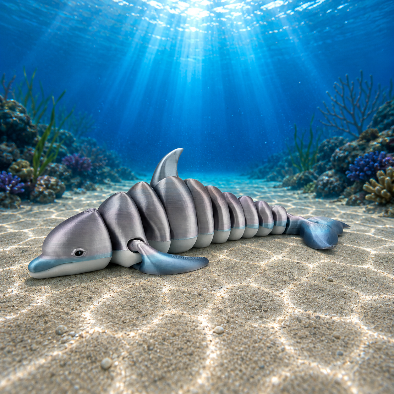 Prospect 3D - Realistic 3D Printed Dolphin Figurine - Sea Turtle Shores Collection - Dimensions: 12 inches long, 6.5 inches wide, 4 inches tall